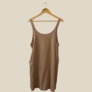 Brown tank dress with pockets